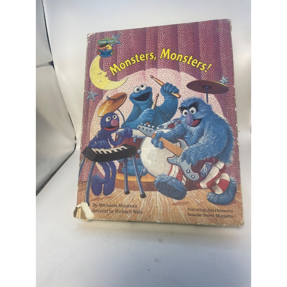 Sesame Street "Monsters, Monsters" Jim Henson Muppets Hardcover 1987 - Rare